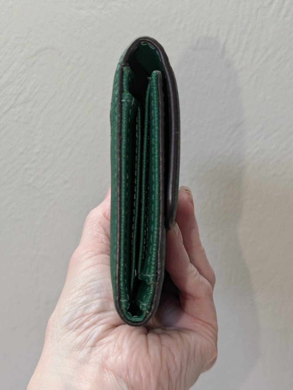 Michael Kors Forest Green long wallet, EUC - Picture 4 of 8